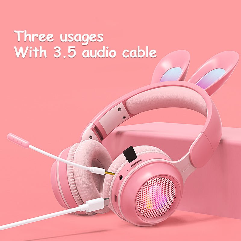 Rabbit Ear Headphones Wireless Luminous Extendable